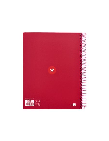 Cuaderno Espiral A4 Micro Antartik Tapa Forrada 120H 90 Gr Horizontal 5 Bandas 4 Taladros Color Frambuesa