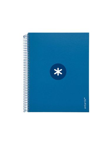 Cuaderno Espiral A4 Micro Antartik Tapa Forrada 120H 90 Gr Horizontal 5 Bandas 4 Taladros Color Azul Oscuro|Libreriasalesiana