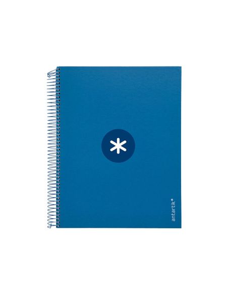Cuaderno Espiral A4 Micro Antartik Tapa Forrada 120H 90 Gr Horizontal 5 Bandas 4 Taladros Color Azul Oscuro|Libreriasalesiana
