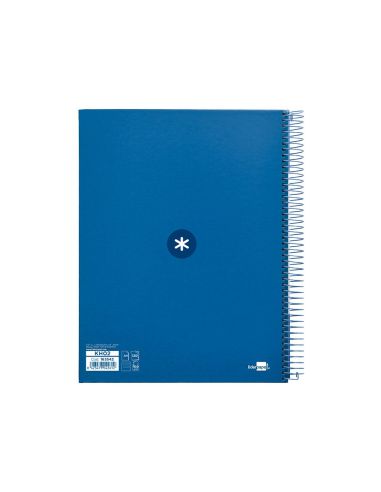 Cuaderno Espiral A4 Micro Antartik Tapa Forrada 120H 90 Gr Horizontal 5 Bandas 4 Taladros Color Azul Oscuro|Libreriasalesiana