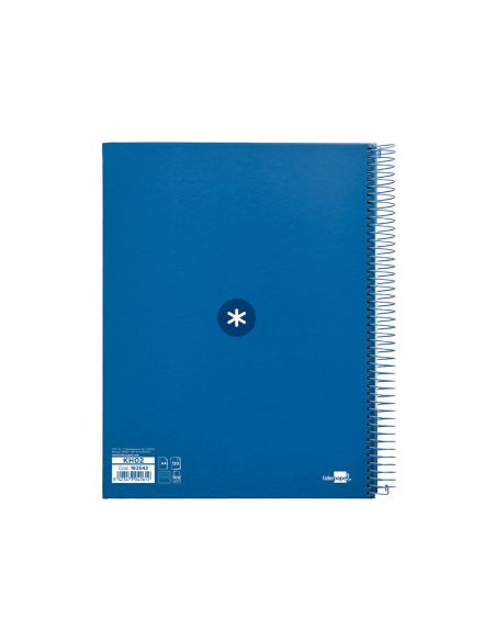 Cuaderno Espiral A4 Micro Antartik Tapa Forrada 120H 90 Gr Horizontal 5 Bandas 4 Taladros Color Azul Oscuro|Libreriasalesiana