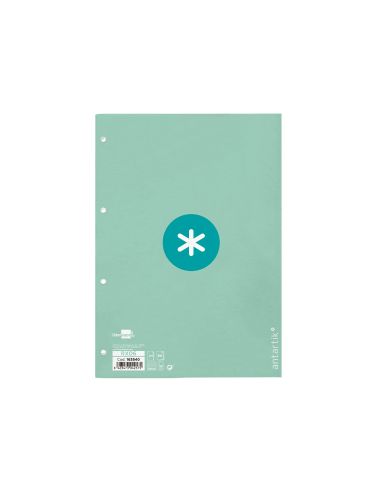 Recambio Antartik A4 80 Hojas 90Gr Cuadro 5 Mm 4 Taladros 1 Banda Marco Color Menta