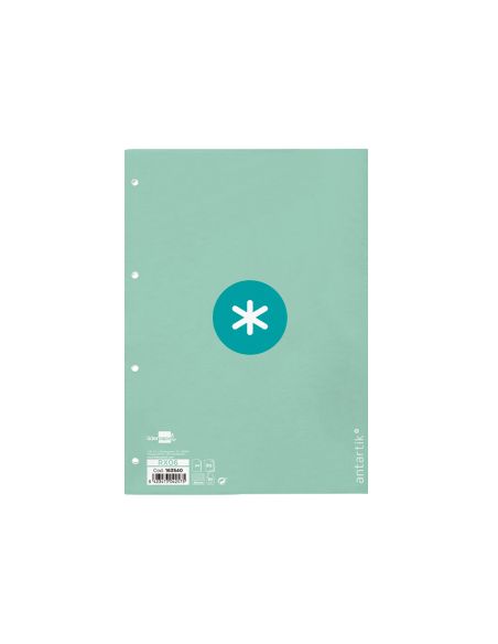 Recambio Antartik A4 80 Hojas 90Gr Cuadro 5 Mm 4 Taladros 1 Banda Marco Color Menta