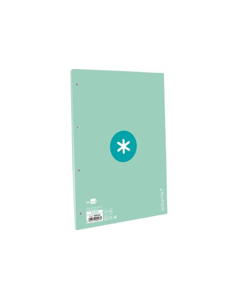 Recambio Antartik A4 80 Hojas 90Gr Cuadro 5 Mm 4 Taladros 1 Banda Marco Color Menta