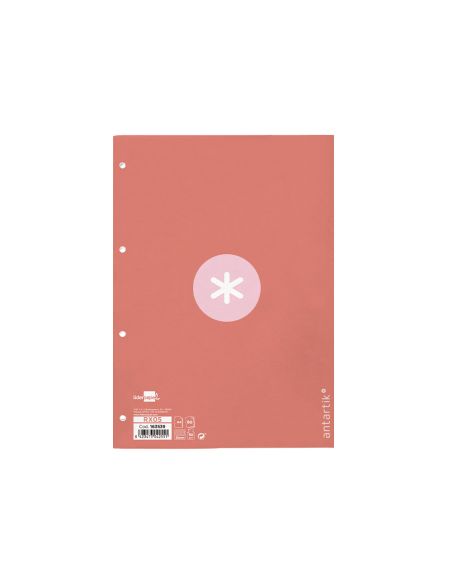 Recambio Antartik A4 80 Hojas 90Gr Cuadro 5 Mm 4 Taladros 1 Banda Marco Color Rosa