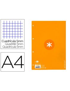 Recambio Antartik A4 80 Hojas 90Gr Cuadro 5 Mm 4 Taladros 1 Banda Marco Color Mostaza