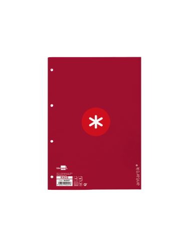 Recambio Antartik A4 80 Hojas 90Gr Cuadro 5 Mm 4 Taladros 1 Banda Marco Color Frambuesa