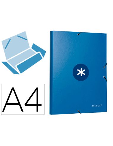 Carpeta Antartik Gomas Tres Solapas Carton Forrado A4 Color Azul Marino