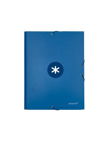 Carpeta Antartik Gomas Tres Solapas Carton Forrado A4 Color Azul Marino
