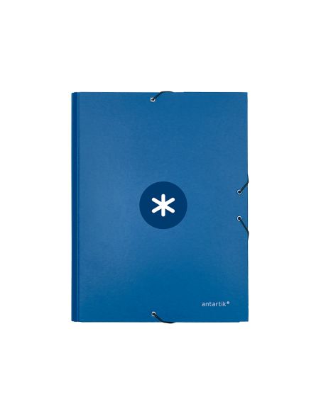 Carpeta Antartik Gomas Tres Solapas Carton Forrado A4 Color Azul Marino