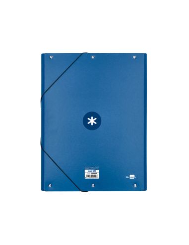 Carpeta Antartik Gomas Tres Solapas Carton Forrado A4 Color Azul Marino