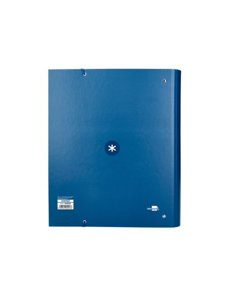 Carpeta Con Recambio Antartik A4 Cuadro 5Mm Forrada 4 Anillas 40Mm Redondas Con Solapa Color Azul Marino