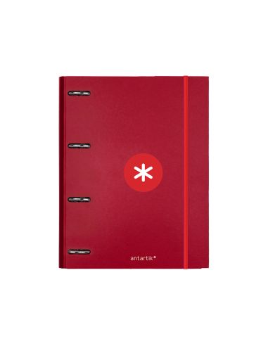 Carpeta Con Recambio Antartik A4 Cuadro 5Mm Forrada 4 Anillas 25Mm Redondas Color Frambuesa