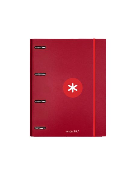 Carpeta Con Recambio Antartik A4 Cuadro 5Mm Forrada 4 Anillas 25Mm Redondas Color Frambuesa
