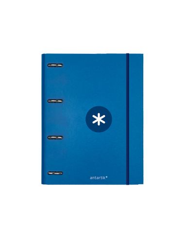 Carpeta Con Recambio Antartik A4 Cuadro 5Mm Forrada 4 Anillas 25Mm Redondas Color Azul Marino