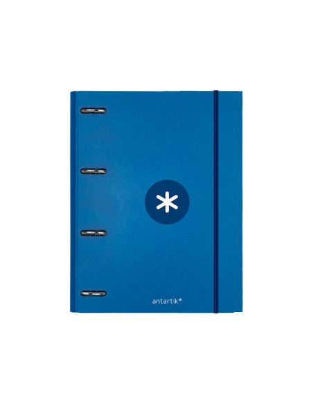Carpeta Con Recambio Antartik A4 Cuadro 5Mm Forrada 4 Anillas 25Mm Redondas Color Azul Marino