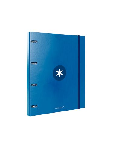 Carpeta Con Recambio Antartik A4 Cuadro 5Mm Forrada 4 Anillas 25Mm Redondas Color Azul Marino