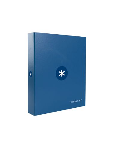 Carpeta 4 Anillas 40 Mm Mixtas Antartik A4 Forrada Color Azul Marino