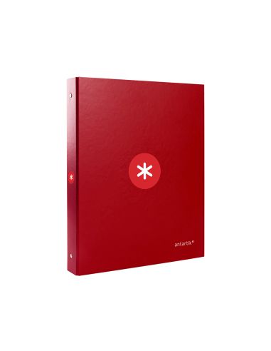 Carpeta Antartik A4 Forrada 4 Anillas 25 Mm Redondas Color Frambuesa