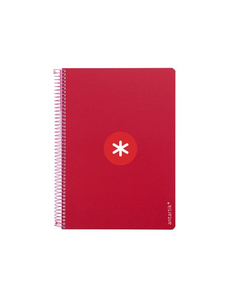 Cuaderno Espiral Antartik A4 Micro Tapa Dura 80H 100Gr Cuadro 5Mm Sin Banda4 Taladros Color Frambuesa