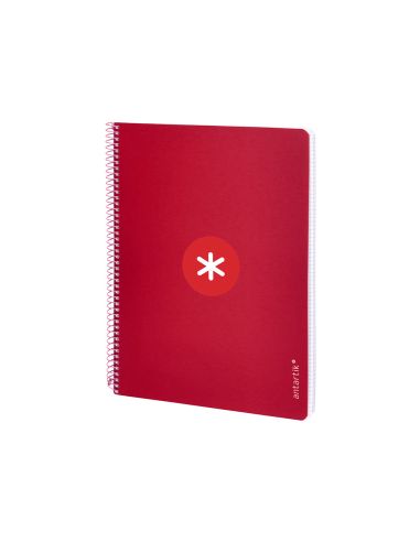 Cuaderno Espiral Antartik A4 Micro Tapa Dura 80H 100Gr Cuadro 5Mm Sin Banda4 Taladros Color Frambuesa