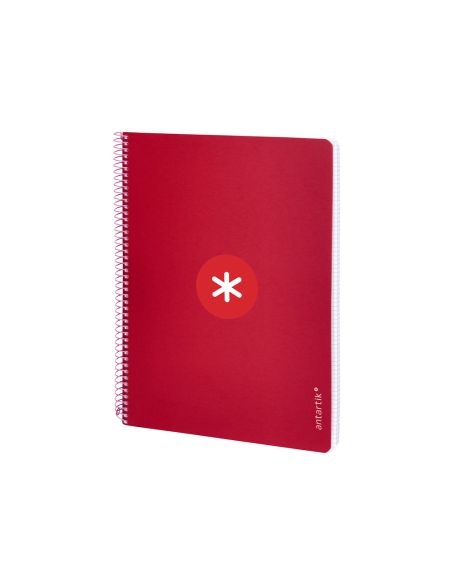 Cuaderno Espiral Antartik A4 Micro Tapa Dura 80H 100Gr Cuadro 5Mm Sin Banda4 Taladros Color Frambuesa