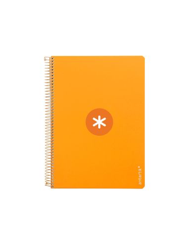 Cuaderno Espiral Antartik A4 Micro Tapa Dura 80H 100Gr Cuadro 5Mm Sin Banda4 Taladros Color Mostaza