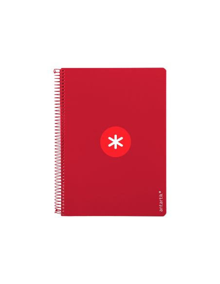 Cuaderno Espiral A4 Antartik Tapa Dura 80H 90Gr Cuadro 4Mm Con Margen Color Frambuesa