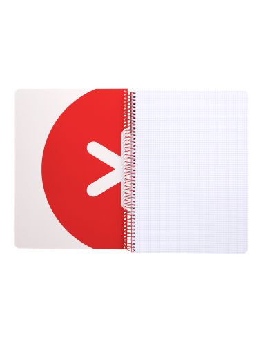 Cuaderno Espiral A4 Antartik Tapa Dura 80H 90Gr Cuadro 4Mm Con Margen Color Frambuesa