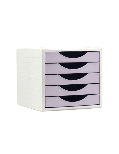 Fichero Cajones De Sobremesa Archivo 2000 5 Cajones Color Lavanda Pastel 270X340X260 Mm