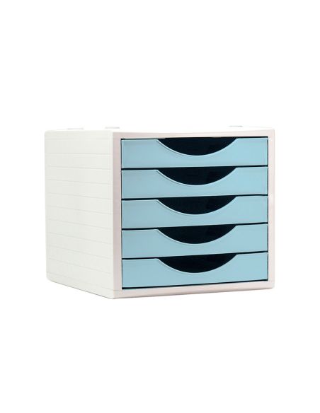 Fichero Cajones De Sobremesa Archivo 2000 5 Cajones Color Azul Pastel 270X340X260 Mm