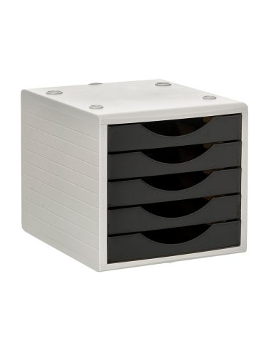 Fichero Cajones De Sobremesa Archivo 2000 5 Cajones Color Negro Opaco 270X340X260 Mm