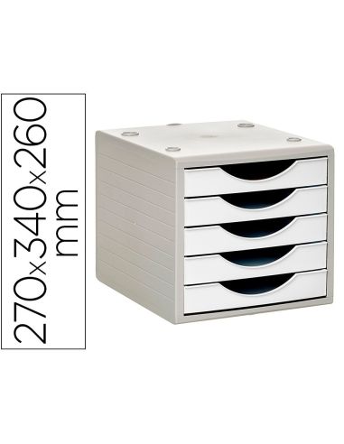 Fichero Cajones De Sobremesa Archivo 2000 5 Cajones Color Blanco Opaco 270X340X260 Mm|Libreriasalesiana