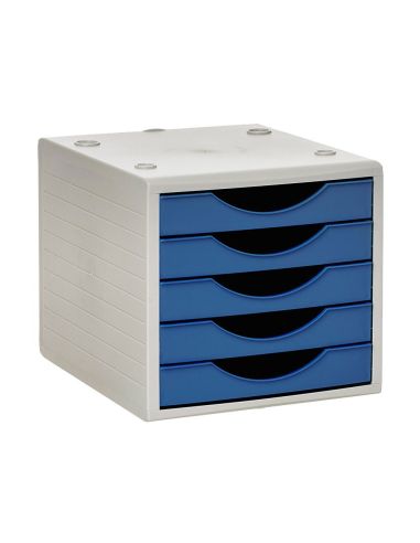 Fichero Cajones De Sobremesa Archivo 2000 5 Cajones Color Azul Opaco 270X340X260 Mm|Libreriasalesiana