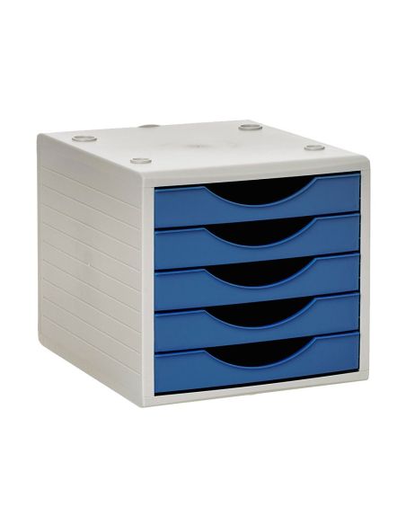 Fichero Cajones De Sobremesa Archivo 2000 5 Cajones Color Azul Opaco 270X340X260 Mm|Libreriasalesiana