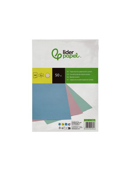 Tapa Encuadernacion Liderpapel Carton A4 1 Mm Rosa Paquete De 50 Unidades