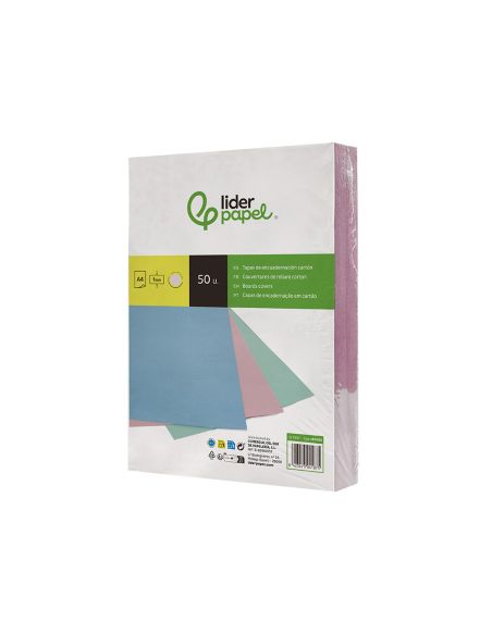 Tapa Encuadernacion Liderpapel Carton A4 1 Mm Rosa Paquete De 50 Unidades