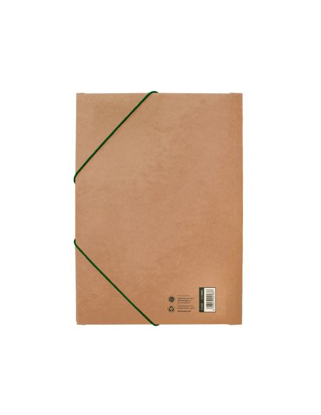 Carpeta Liderpapel Gomas Tres Solapas Ecouse Cartulina 400 Gr Din A4+ Color Kraft Marron