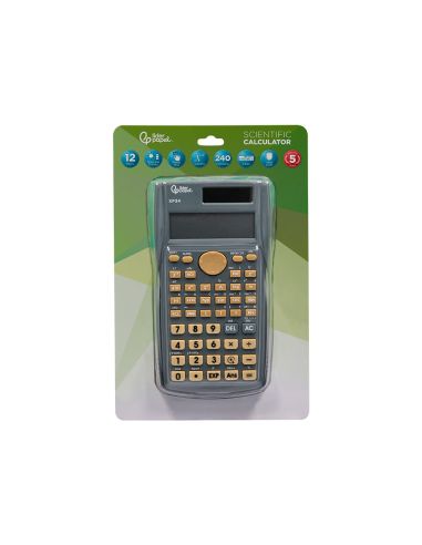 Calculadora Liderpapel Cientifica Xf34 12 Digitos 240 Funciones Con Tapa Solar Y Pilas Color Gris 156X85X20