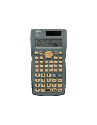 Calculadora Liderpapel Cientifica Xf34 12 Digitos 240 Funciones Con Tapa Solar Y Pilas Color Gris 156X85X20