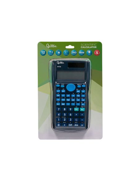 Calculadora Liderpapel Cientifica Xf32 12 Digitos 240 Funciones Con Tapa Solar Y Pilas Color Azul 156X85X20|Libreriasalesiana