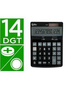 Calculadora Liderpapel Sobremesa Xf31 14 Digitos Solar Y Pilas Color Negro 170X122X35 Mm