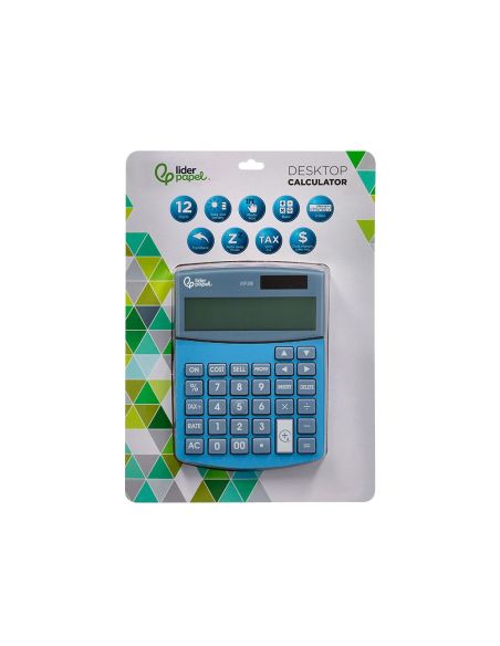 Calculadora Liderpapel Sobreme Sa Xf28 12 Digitos Dos Lineas Coste Venta Margen Y Tasas Solar Y Pilas Azul 155X115X25 Mm|Libreriasalesiana