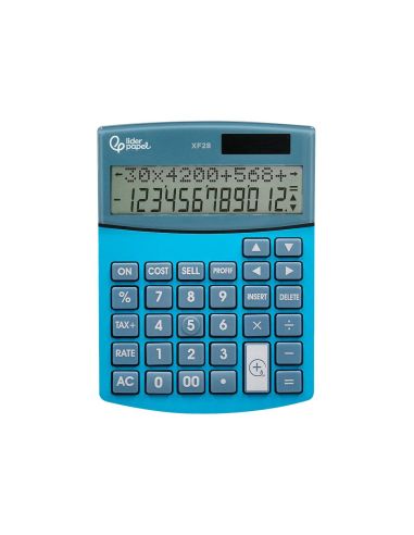 Calculadora Liderpapel Sobreme Sa Xf28 12 Digitos Dos Lineas Coste Venta Margen Y Tasas Solar Y Pilas Azul 155X115X25 Mm|Libreriasalesiana