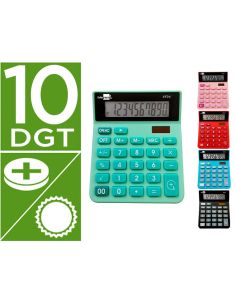 Calculadora Liderpapel Sobremesa Xf25 10 Digitos Solar Y Pilas 127X105X24 Mm Expositor De 10 Unidades