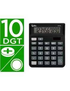 Calculadora Liderpapel Sobremesa Xf20 10 Digitos Solar Y Pilas Color Negro 127X105X24 Mm