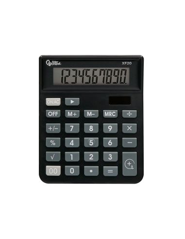 Calculadora Liderpapel Sobremesa Xf20 10 Digitos Solar Y Pilas Color Negro 127X105X24 Mm