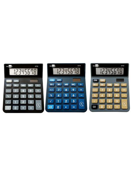Calculadora Liderpapel Sobremesa Xf19 8 Digitos Solar Y Pilas 127X105X24 Mm Expositor 10 Unidades