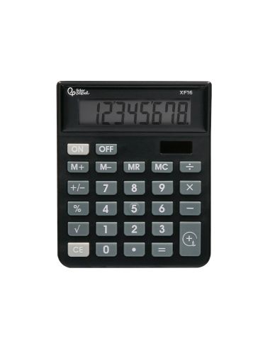 Calculadora Liderpapel Sobremesa Xf16 8 Digitos Solar Y Pilas Color Negro 127X105X24 Mm