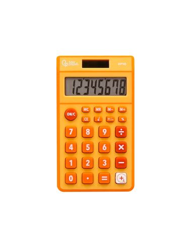 Calculadora Liderpapel Bolsillo Xf10 8 Digitos Solar Y Pilas Color Naranja 115X65X8 Mm